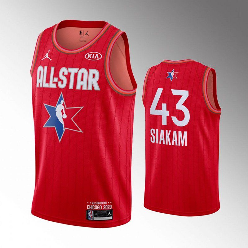 Men Toronto Raptors #43 Siakam Red 2020 All Star NBA Jerseys